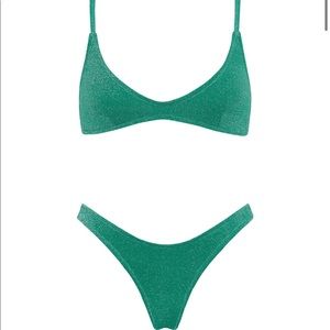 Triangl maia jaded sparkle bikini top